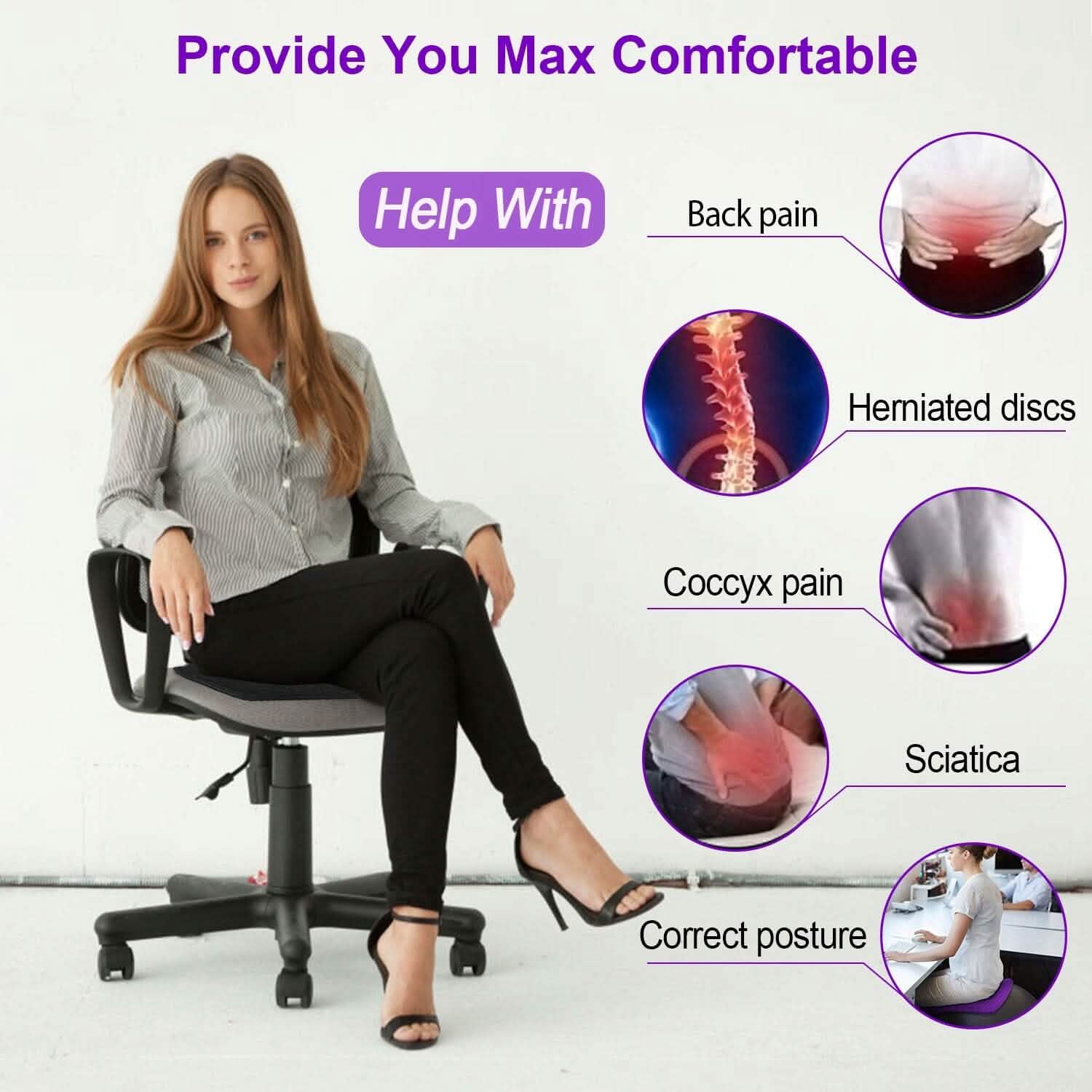 Gel Seat Cushion Non-Slip Breathable Honeycomb Sitting Cushion Pressure Pad DailySale