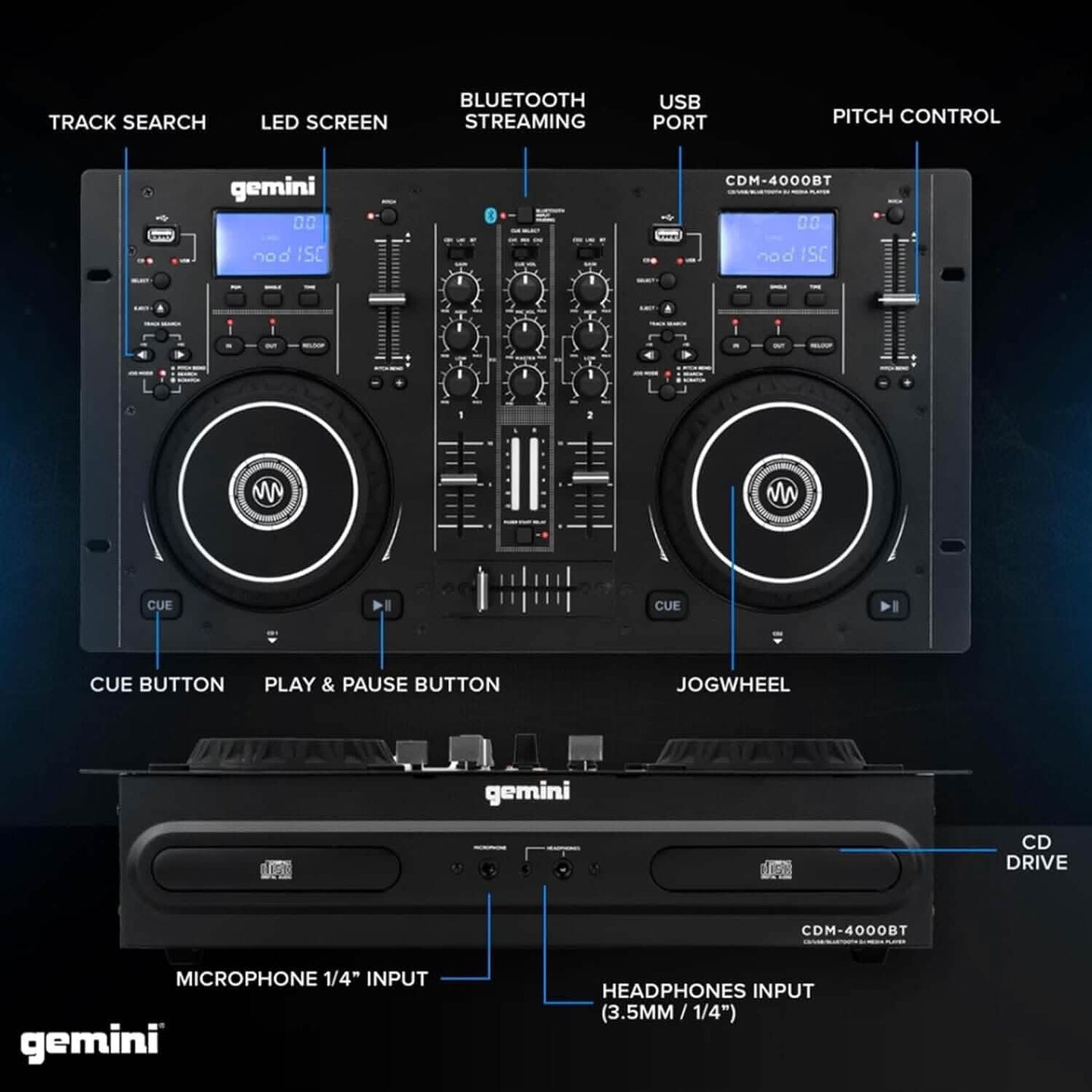 Gemini Sound CDM-4000BT DJ Mixer (Refurbished) DailySale