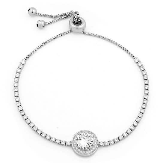 3.00 CTTW Adjustable Halo Tennis Bracelet - Assorted Colors DailySale
