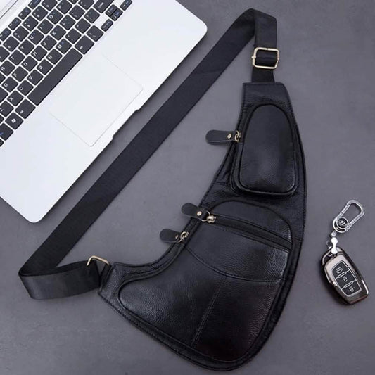 Genuine Leather Chest Bag For Men Leather Shoulder Bag Personality Messenger Bag Casual Bag DailySale