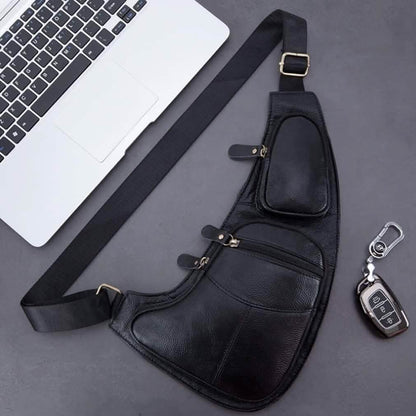 Genuine Leather Chest Bag For Men Leather Shoulder Bag Personality Messenger Bag  Casual Bag DailySale
