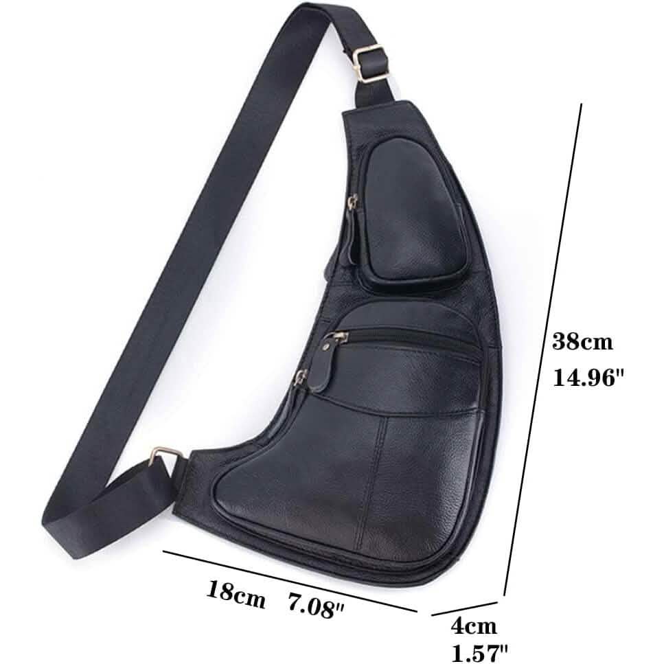Genuine Leather Chest Bag For Men Leather Shoulder Bag Personality Messenger Bag  Casual Bag DailySale
