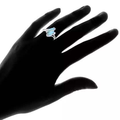 Genuine Marquise-Cut Larimar S Ring DailySale