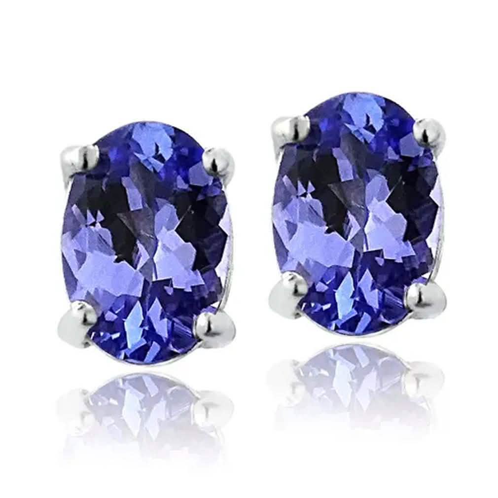 Genuine Tanzanite Round or Oval Shaped Studs DailySale