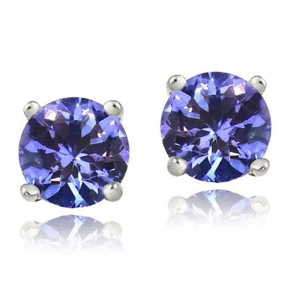Genuine Tanzanite Round or Oval Shaped Studs DailySale