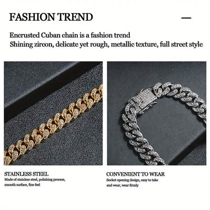Geometric Bling Hip-Hop Cuban Chain Neckiace DailySale