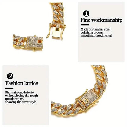 Geometric Bling Hip-Hop Cuban Chain Neckiace DailySale