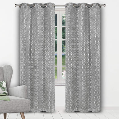 Geometric Pattern Blackout Thermal Window Curtain Pair Panel DailySale
