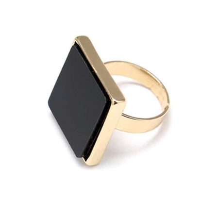 Geometric Square Color Shell Ring Bohemia Personality Exaggerated Fashion Rings DailySale