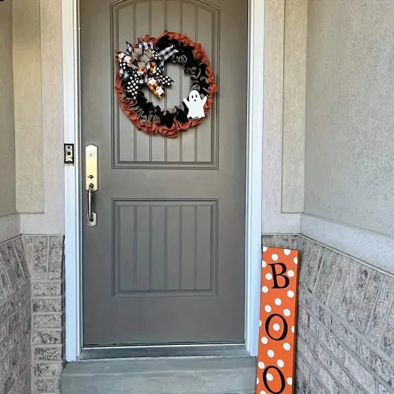 Ghost Halloween Wreath Front Door Décor DailySale