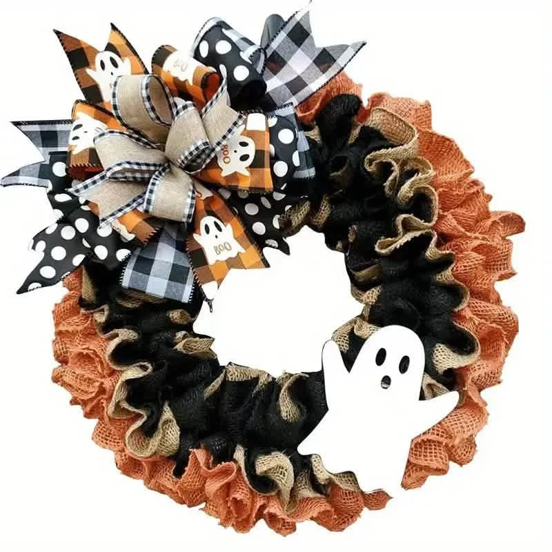 Ghost Halloween Wreath Front Door Décor DailySale