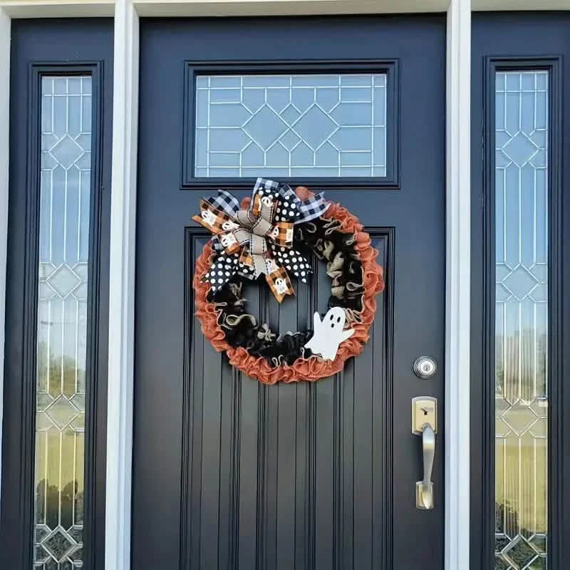 Ghost Halloween Wreath Front Door Décor DailySale