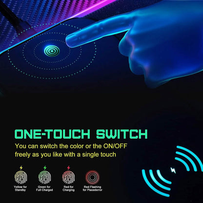 GIM Wireless Charging RGB Gaming Mouse Pad 10W  (Refurbished) DailySale