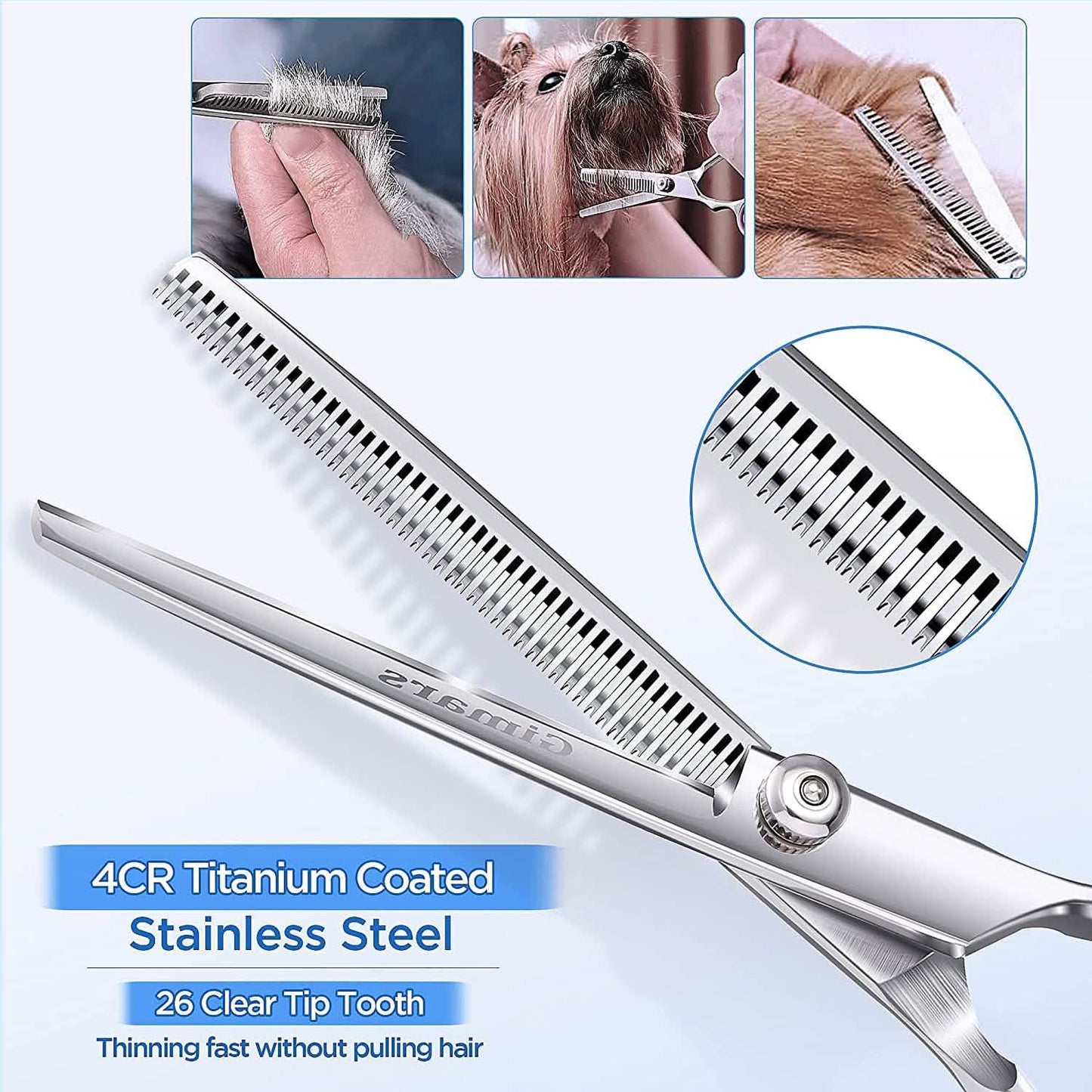 Gimars 6-in-1 Professional Stainless Steel Safety Pet Grooming Scissors DailySale