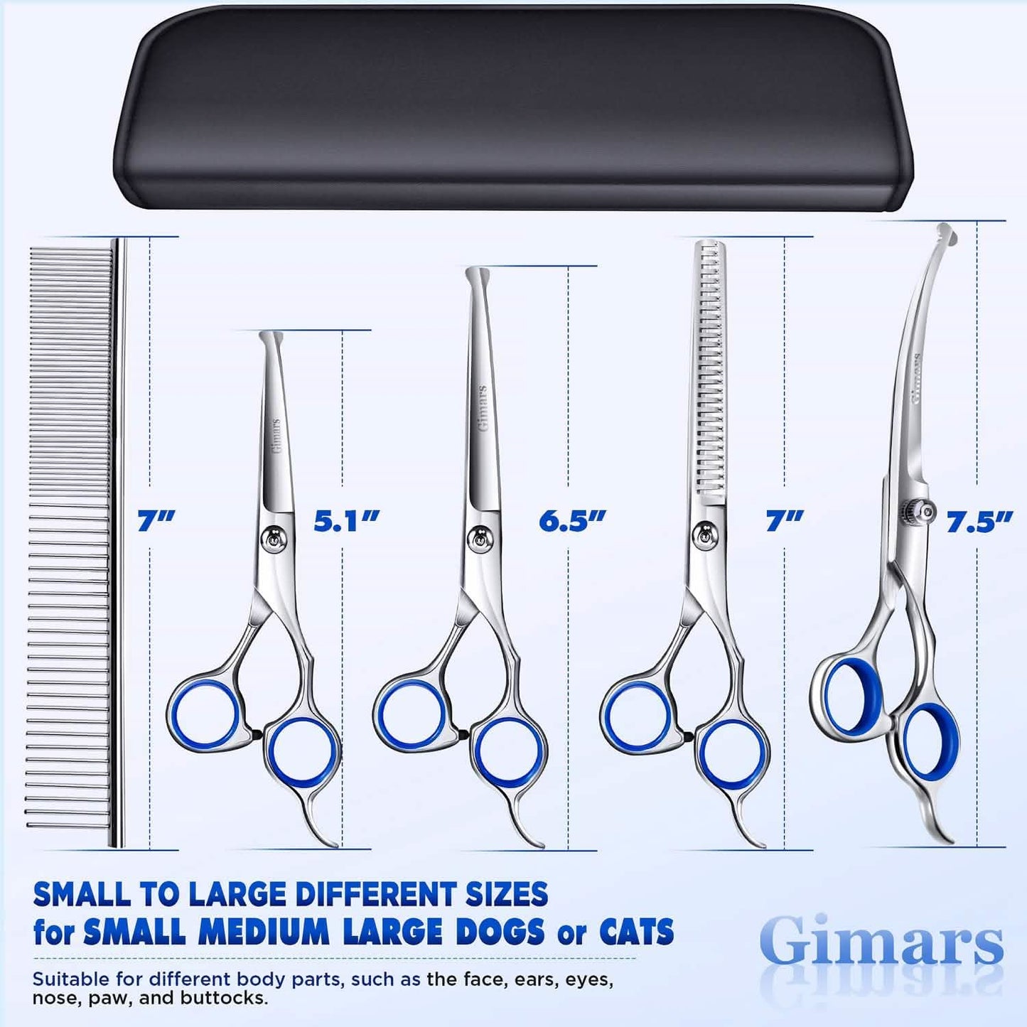 Gimars 6-in-1 Professional Stainless Steel Safety Pet Grooming Scissors DailySale