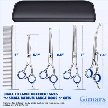Gimars 6-in-1 Professional Stainless Steel Safety Pet Grooming Scissors DailySale