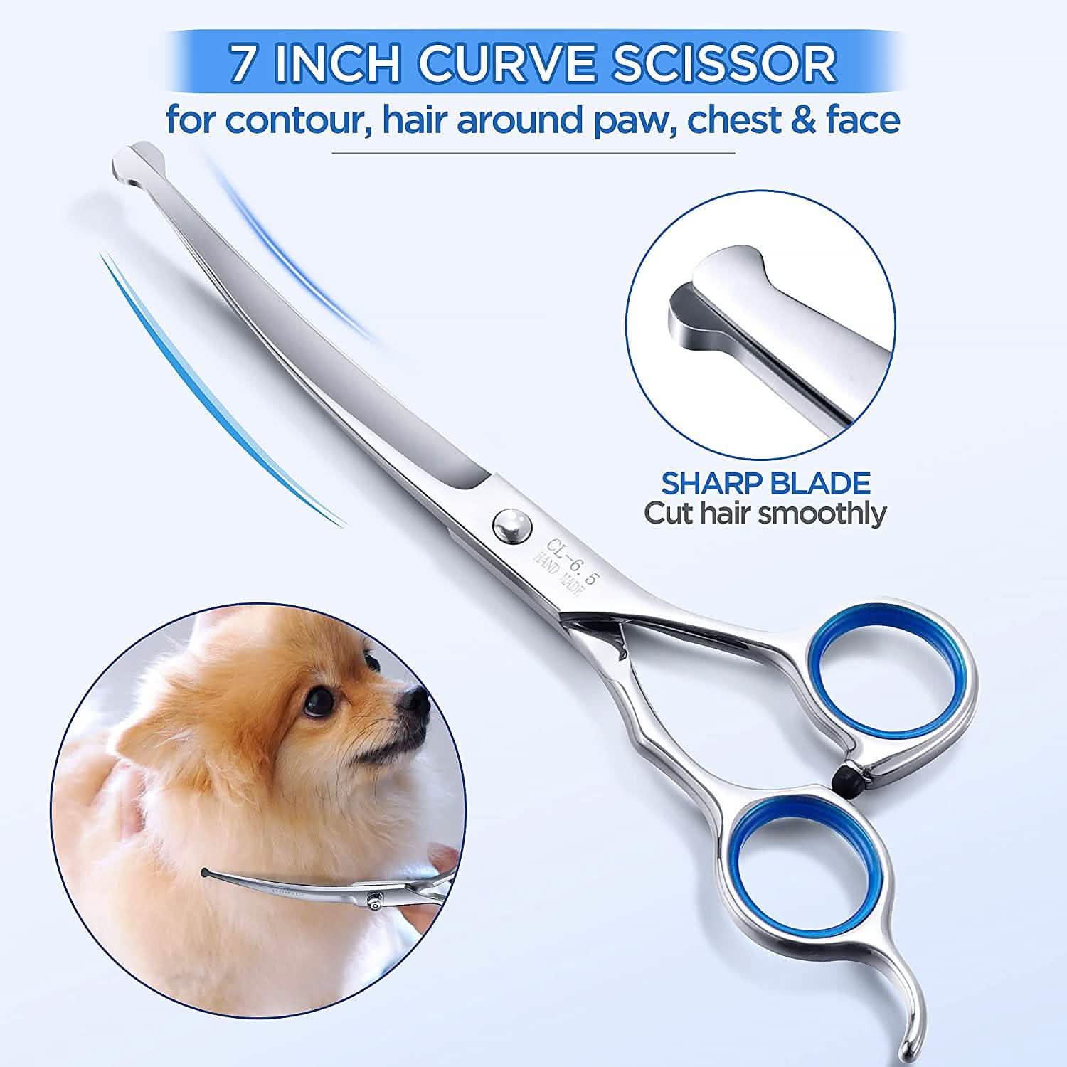 Gimars 6-in-1 Professional Stainless Steel Safety Pet Grooming Scissors DailySale