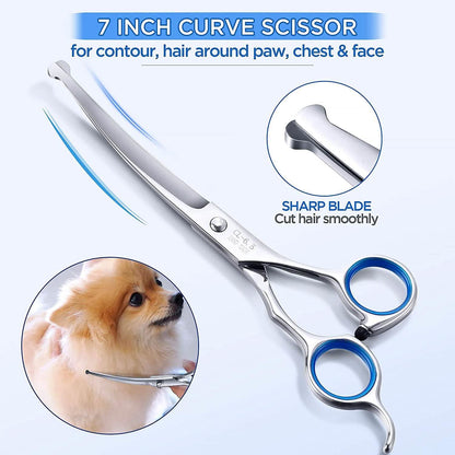Gimars 6-in-1 Professional Stainless Steel Safety Pet Grooming Scissors DailySale
