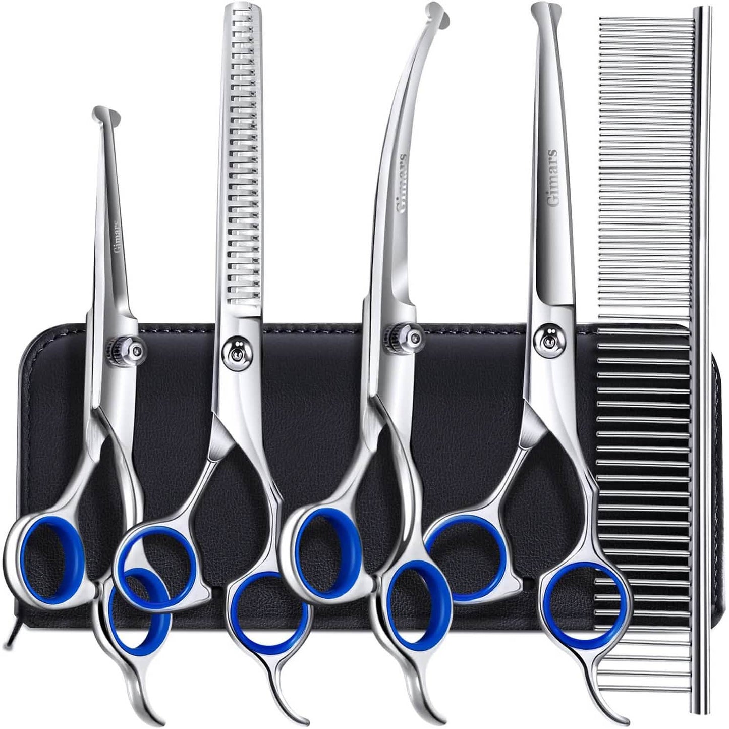 Gimars 6-in-1 Professional Stainless Steel Safety Pet Grooming Scissors DailySale