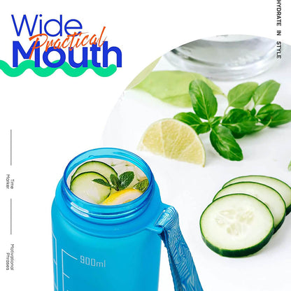 Giotto 32oz Leakproof BPA Free Drinking Water Bottle with Time Marker & Straw DailySale