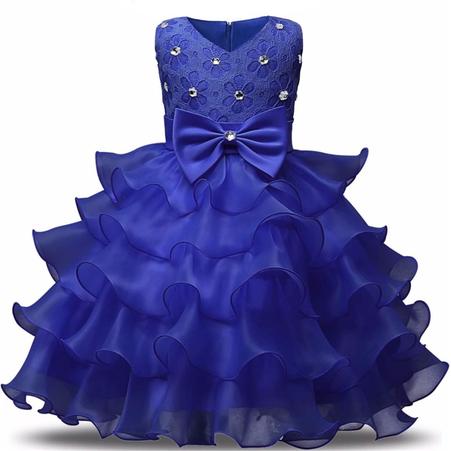 Girl Dress Kids Ruffles Lace Party Wedding Gown DailySale