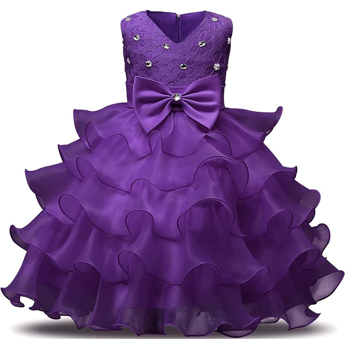 Girl Dress Kids Ruffles Lace Party Wedding Gown DailySale