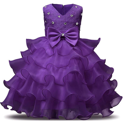 Girl Dress Kids Ruffles Lace Party Wedding Gown DailySale