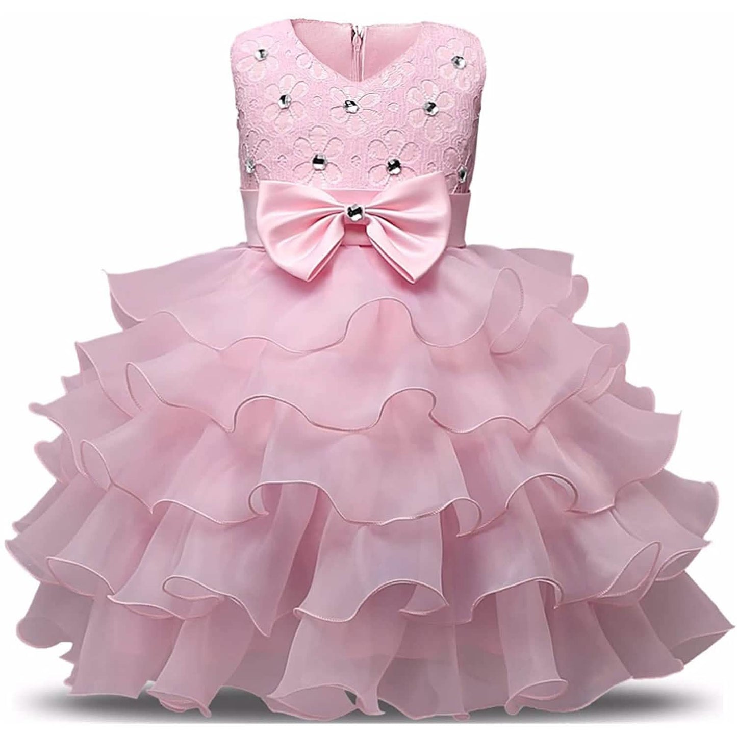 Girl Dress Kids Ruffles Lace Party Wedding Gown DailySale