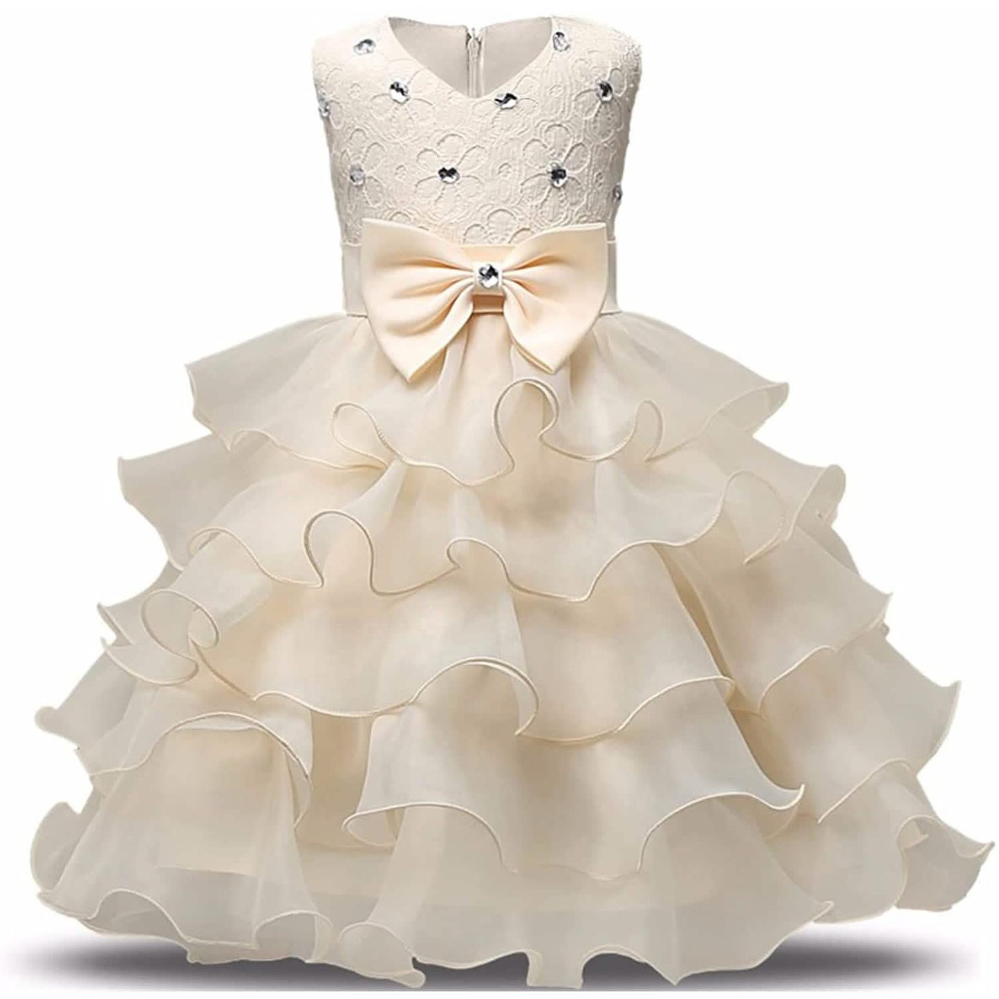 Girl Dress Kids Ruffles Lace Party Wedding Gown DailySale