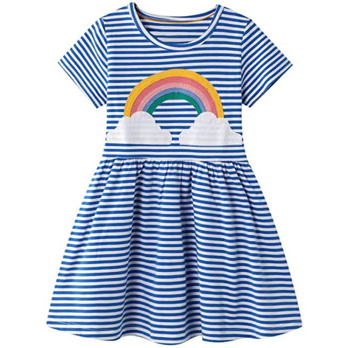 Girl's Cotton Casual Striped Jersey Dress DailySale