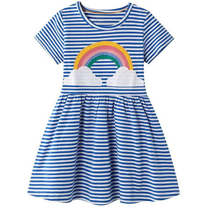 Girl's Cotton Casual Striped Jersey Dress DailySale