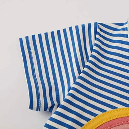 Girl's Cotton Casual Striped Jersey Dress DailySale