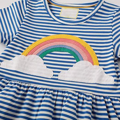 Girl's Cotton Casual Striped Jersey Dress DailySale