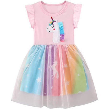 Girl's Cotton Casual Unicorn Dress DailySale