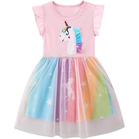 Girl's Cotton Casual Unicorn Dress DailySale