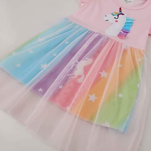 Girl's Cotton Casual Unicorn Dress DailySale