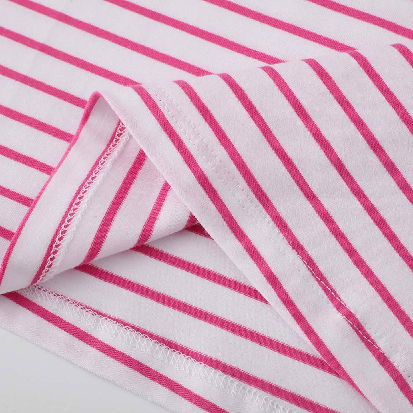 Girls Cotton Long Sleeve Casual Cartoon Appliques Striped Jersey Dress DailySale