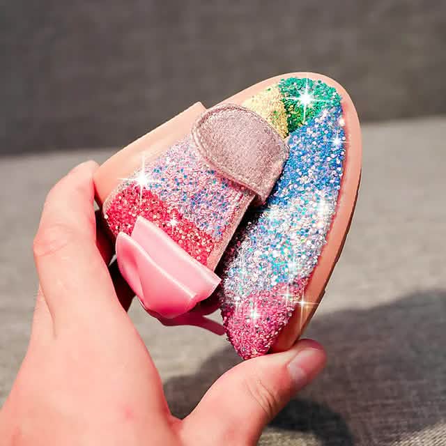 Girls' Glitters PU Sequined Jeweled Flat Shoes DailySale