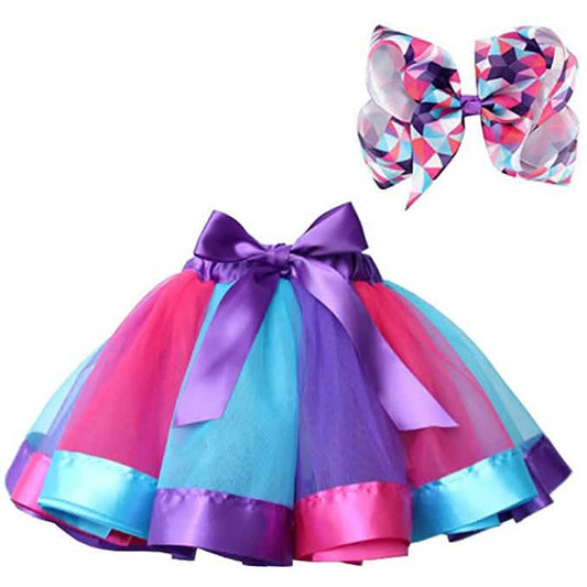 Girl's Layered Ballet Tulle Rainbow Tutu Skirt DailySale