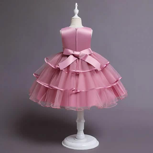 Girls' Patchwork Mesh Bow Party Dress DailySale