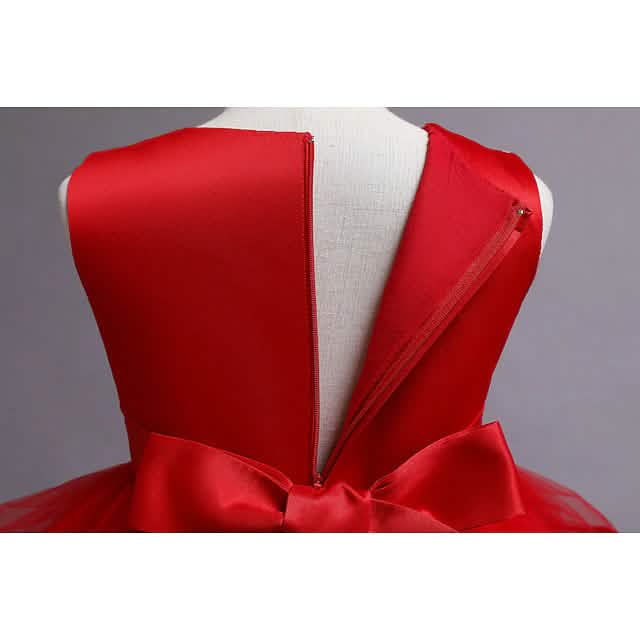 Girls' Patchwork Mesh Bow Party Dress DailySale