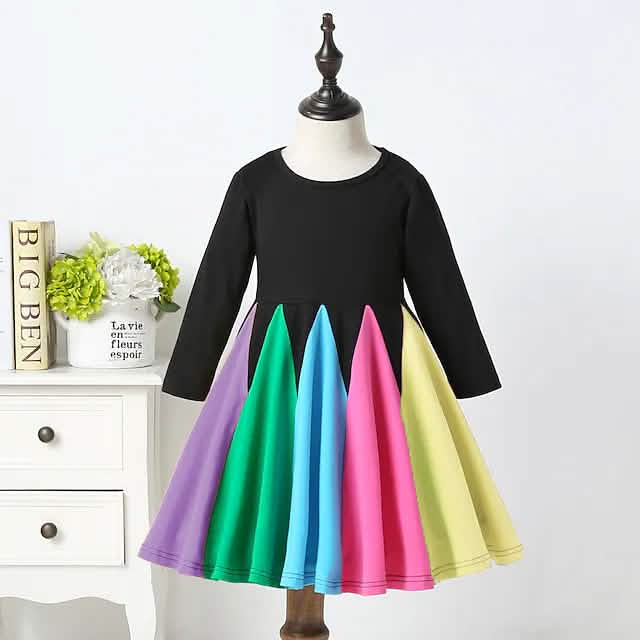 Girls' Rainbow Casual Dress DailySale