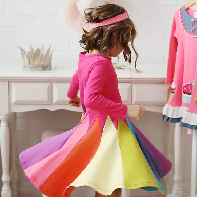 Girls' Rainbow Casual Dress DailySale