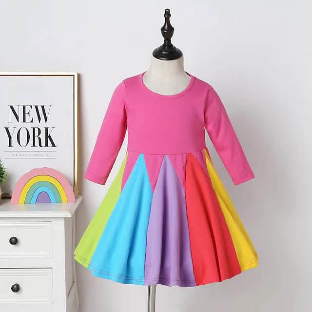 Girls' Rainbow Casual Dress DailySale