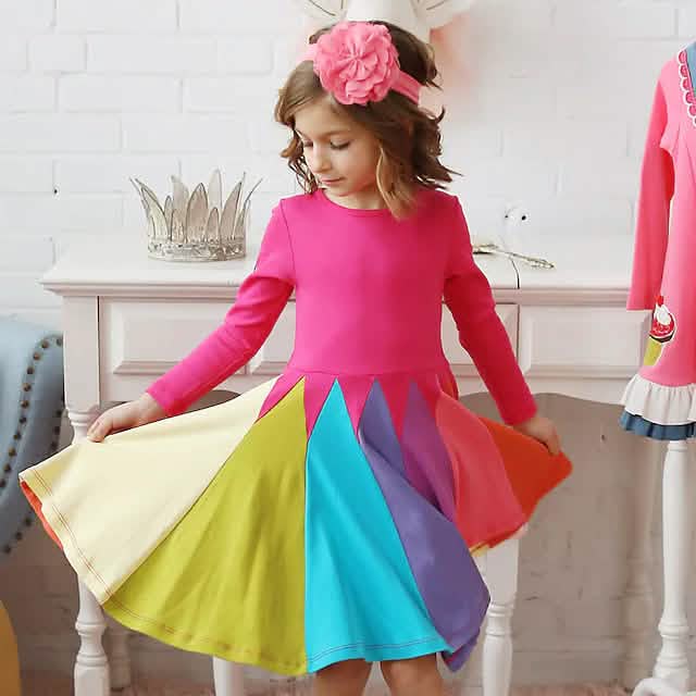 Girls' Rainbow Casual Dress DailySale