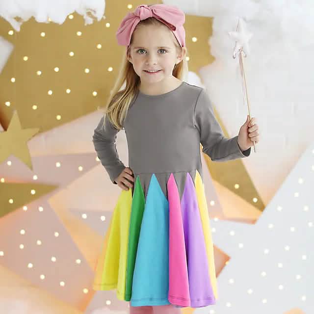 Girls' Rainbow Casual Dress DailySale