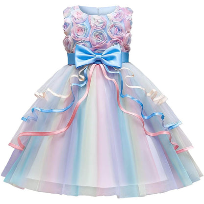 Girl's Rainbow Tulle Lace Dress DailySale