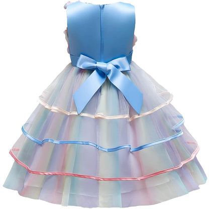Girl's Rainbow Tulle Lace Dress DailySale