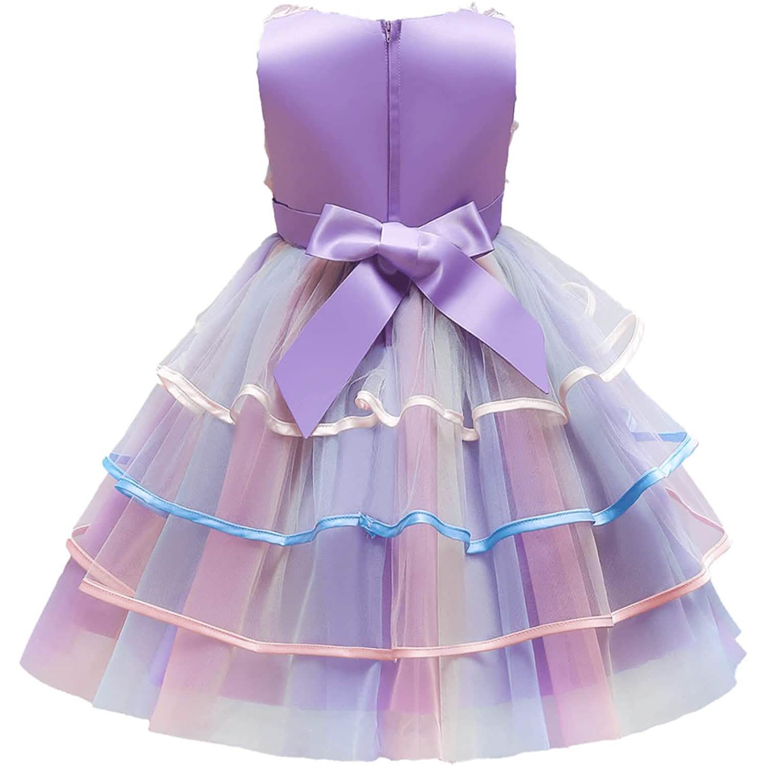Girl's Rainbow Tulle Lace Dress DailySale