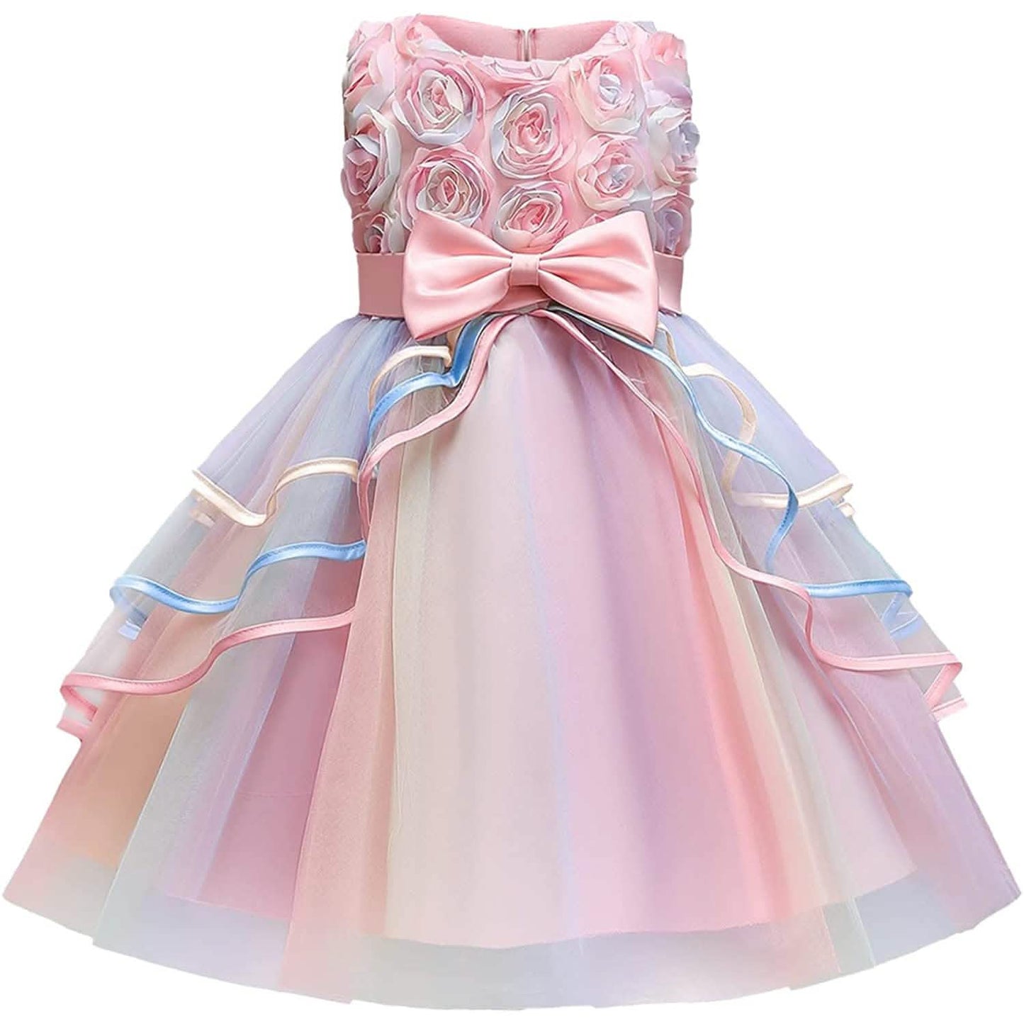 Girl's Rainbow Tulle Lace Dress DailySale